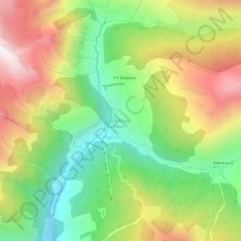 Mappa topografica Le Roux, altitudine, rilievo