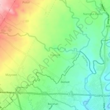 Mappa topografica Domoit, altitudine, rilievo