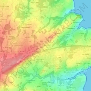 Mappa topografica La Chiennais, altitudine, rilievo
