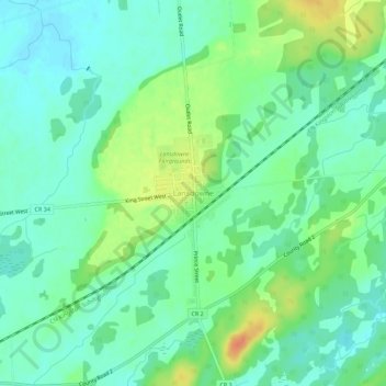 Mappa topografica Lansdowne, altitudine, rilievo