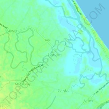Mappa topografica Bugsukan, altitudine, rilievo