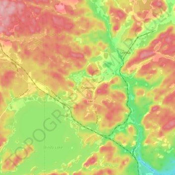 Mappa topografica Onaping, altitudine, rilievo