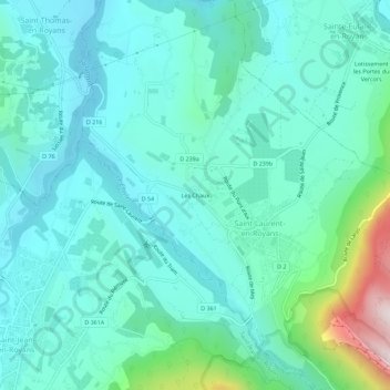 Mappa topografica Les Chaux, altitudine, rilievo