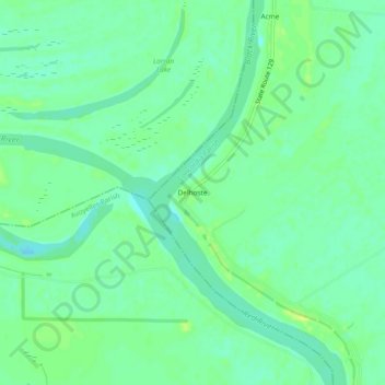 Mappa topografica Delhoste, altitudine, rilievo