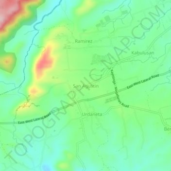 Mappa topografica San Agustin, altitudine, rilievo
