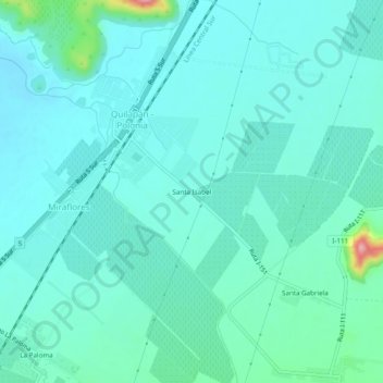 Mappa topografica Santa Isabel, altitudine, rilievo