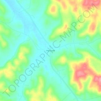 Mappa topografica Flat Creek, altitudine, rilievo