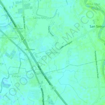 Mappa topografica Santo Niño, altitudine, rilievo