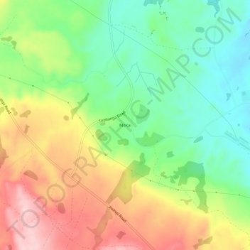 Mappa topografica Mokai, altitudine, rilievo