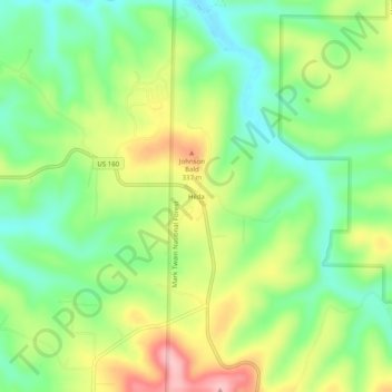 Mappa topografica Hilda, altitudine, rilievo