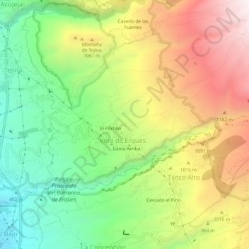 Mappa topografica La Vista, altitudine, rilievo