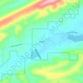 Mappa topografica Brawley, altitudine, rilievo