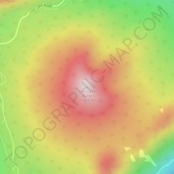 Mappa topografica Lost Lake Butte, altitudine, rilievo