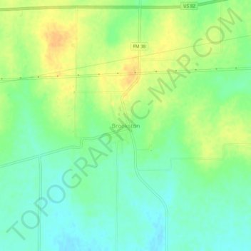 Mappa topografica Brookston, altitudine, rilievo