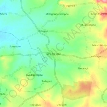 Mappa topografica Siralkoppa, altitudine, rilievo