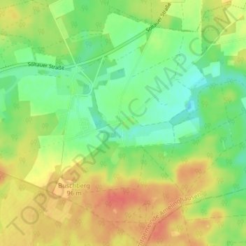 Mappa topografica Ehlbeck, altitudine, rilievo