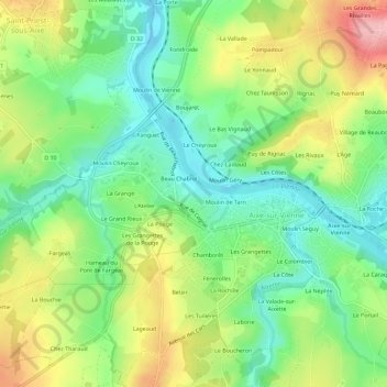 Mappa topografica Les Ressaudis, altitudine, rilievo