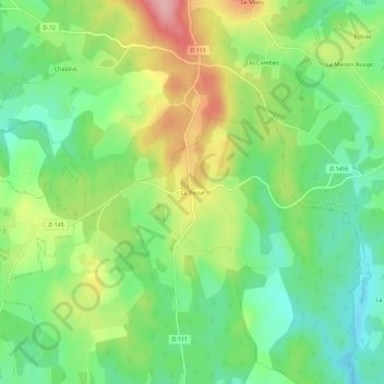 Mappa topografica La Besse, altitudine, rilievo