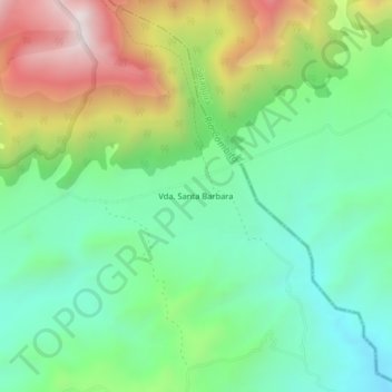 Mappa topografica Vda. Santa Barbara, altitudine, rilievo