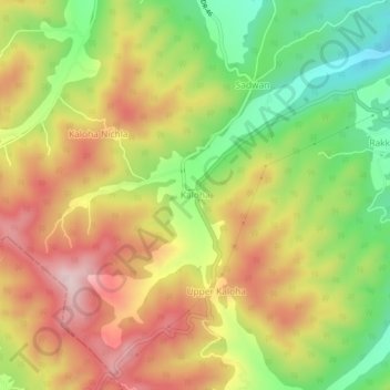 Mappa topografica Kaloha, altitudine, rilievo