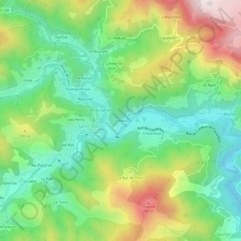 Mappa topografica La Maza, altitudine, rilievo