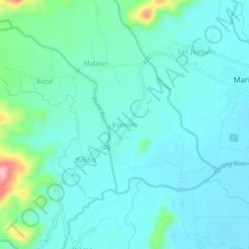 Mappa topografica Estonilo, altitudine, rilievo