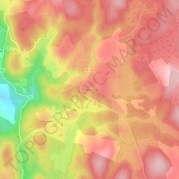 Mappa topografica La Naucodie, altitudine, rilievo