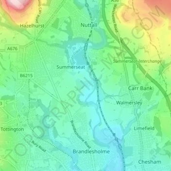 Mappa topografica Wood Road, altitudine, rilievo
