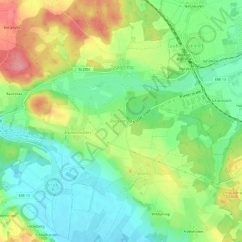 Mappa topografica Pienzenau, altitudine, rilievo