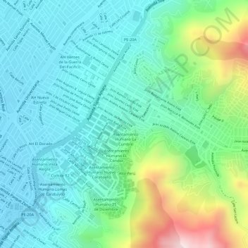 Mappa topografica 4L, altitudine, rilievo