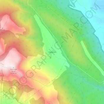Mappa topografica Obarenes, altitudine, rilievo