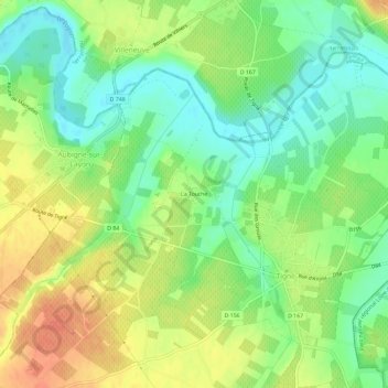 Mappa topografica La Touche, altitudine, rilievo