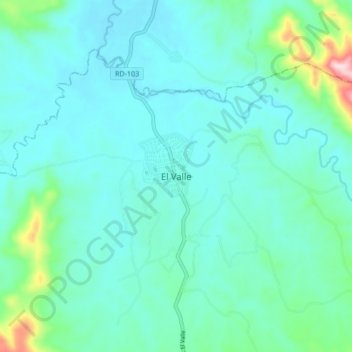 Mappa topografica El Valle, altitudine, rilievo