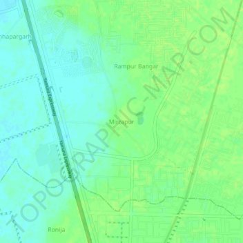 Mappa topografica Mirzapur, altitudine, rilievo