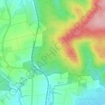 Mappa topografica Kreischberg, altitudine, rilievo