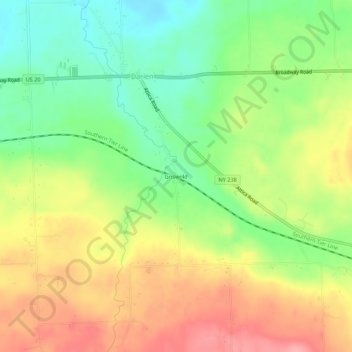 Mappa topografica Griswold, altitudine, rilievo