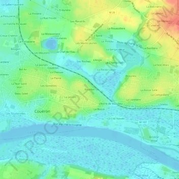 Mappa topografica Bouillon, altitudine, rilievo