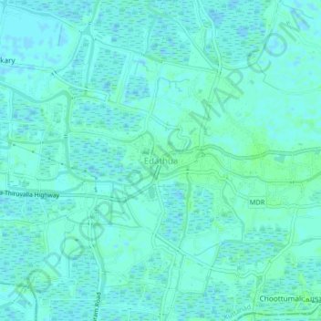 Mappa topografica Edathua, altitudine, rilievo