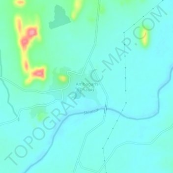 Mappa topografica Ambagarh Chauki, altitudine, rilievo