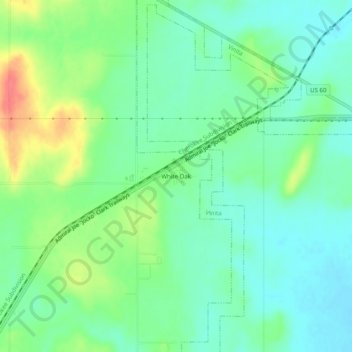 Mappa topografica White Oak, altitudine, rilievo