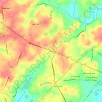 Mappa topografica Kaolin, altitudine, rilievo