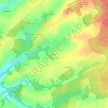 Mappa topografica Cour, altitudine, rilievo