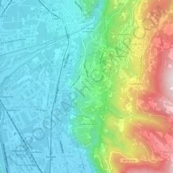 Mappa topografica Meano, altitudine, rilievo