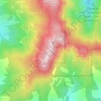 Mappa topografica Krell Hill, altitudine, rilievo