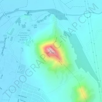 Mappa topografica Cerro Blanco, altitudine, rilievo