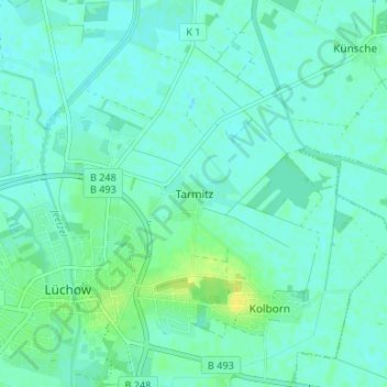 Mappa topografica Tarmitz, altitudine, rilievo