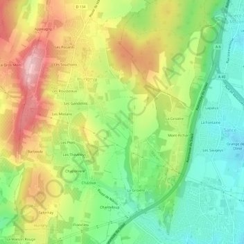 Mappa topografica Les Piasses, altitudine, rilievo
