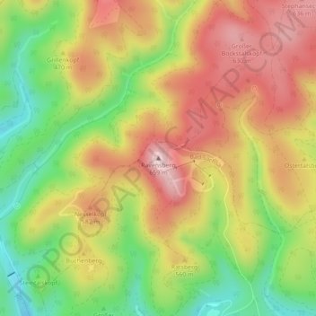 Mappa topografica Ravensberg, altitudine, rilievo