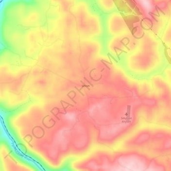 Mappa topografica Union, altitudine, rilievo