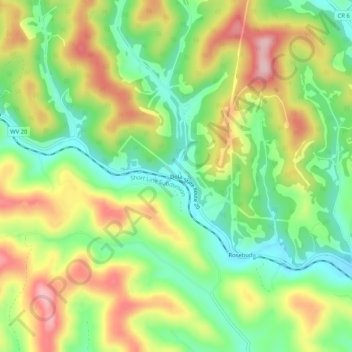 Mappa topografica Dola, altitudine, rilievo